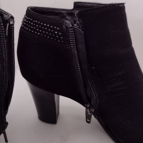 Mari A. Zip up half boots black suede size 6 women's teens - Picture 5 of 12